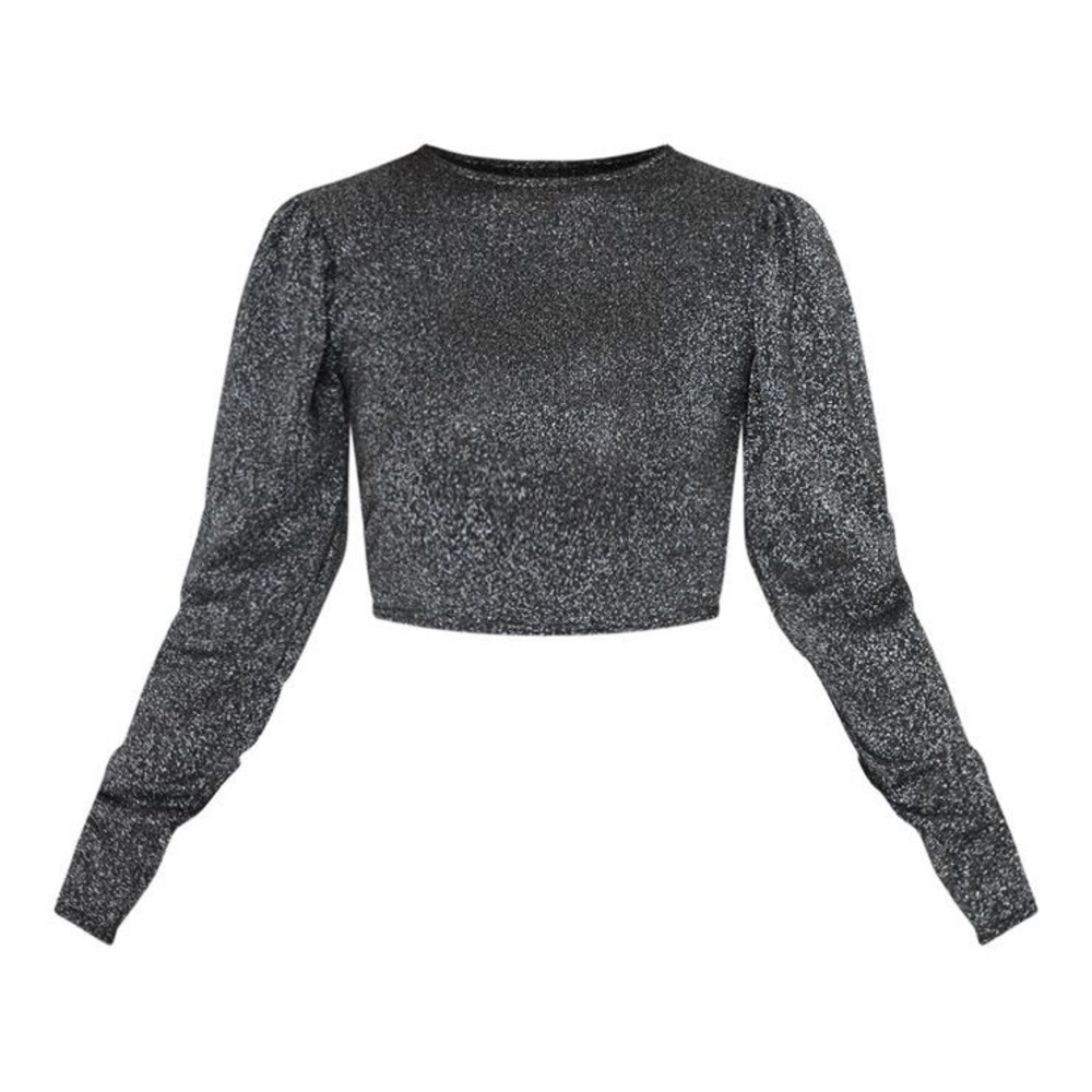Brand new ruffled glitter crop top